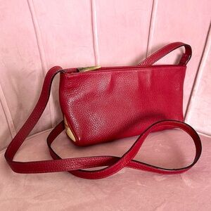 Burberry Red Leather Crossbody Bag